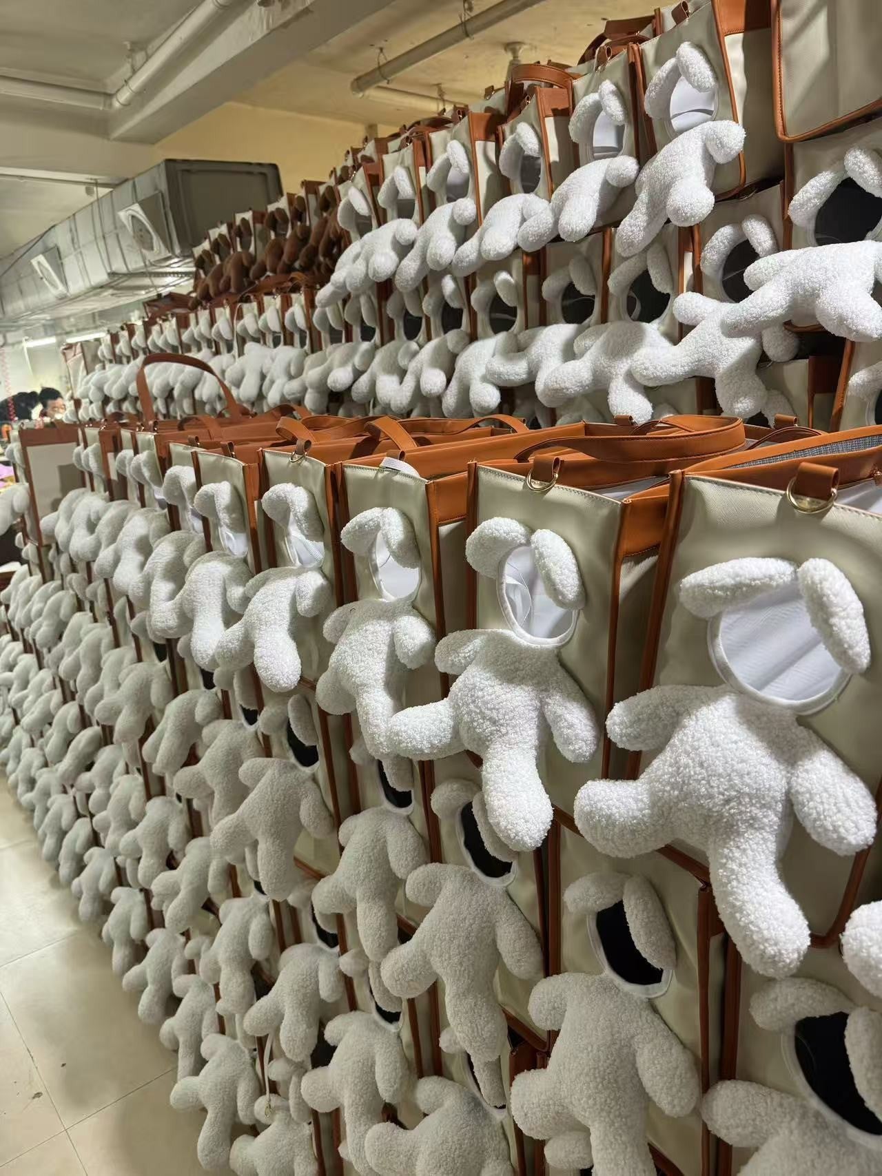 Plush Pet Carrier Bag with Open Head Design