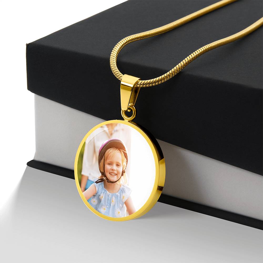 Frozen In Time Circle Photo Necklace