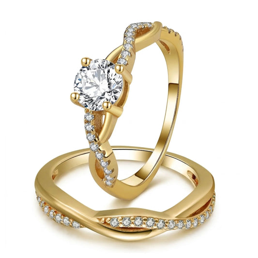 Queena Wedding Ring Set Anniversary Band Engagement Ring for Women Sterling Sterling Cz