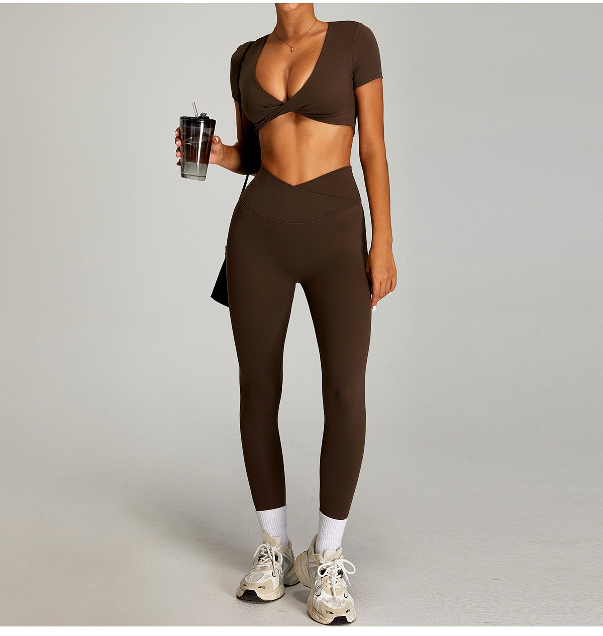 Cross high waist sports suit for women