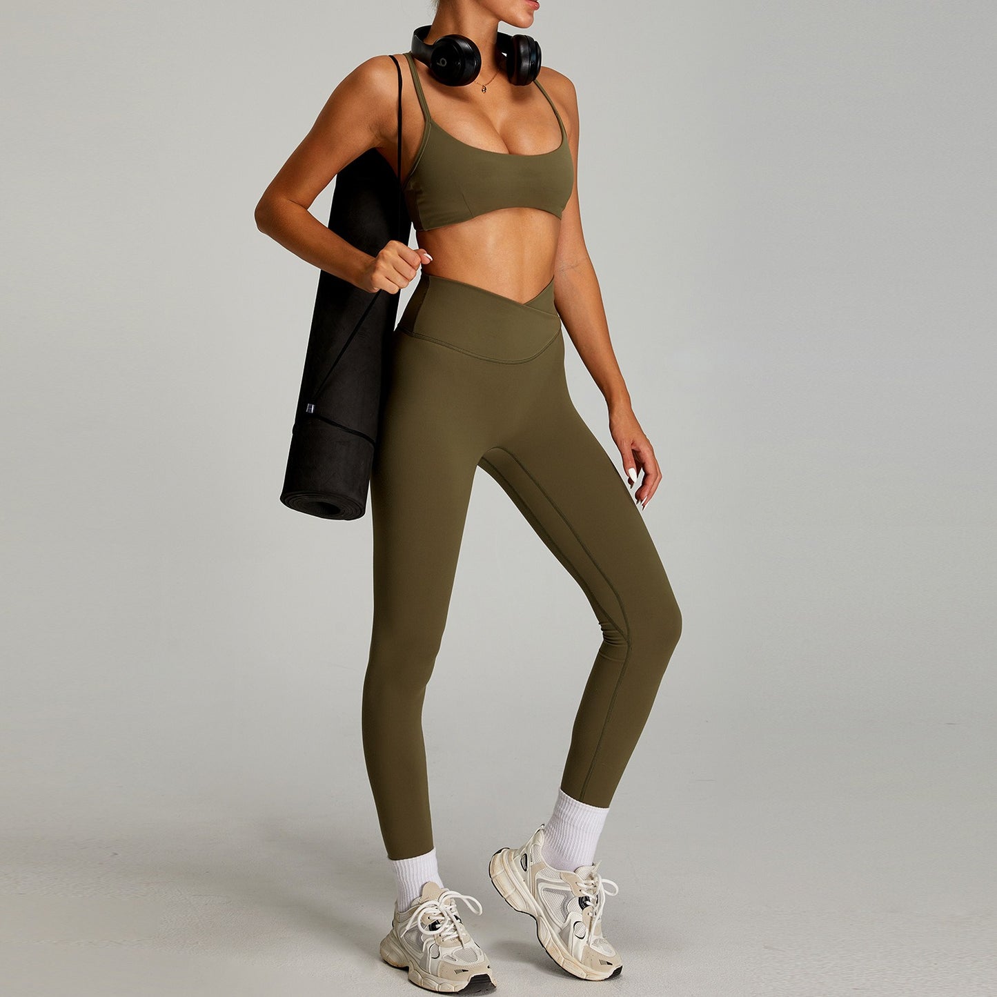 Cross high waist sports suit for women