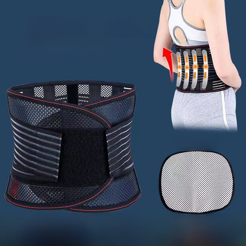All-season breathable lumbar support belt (black mesh)