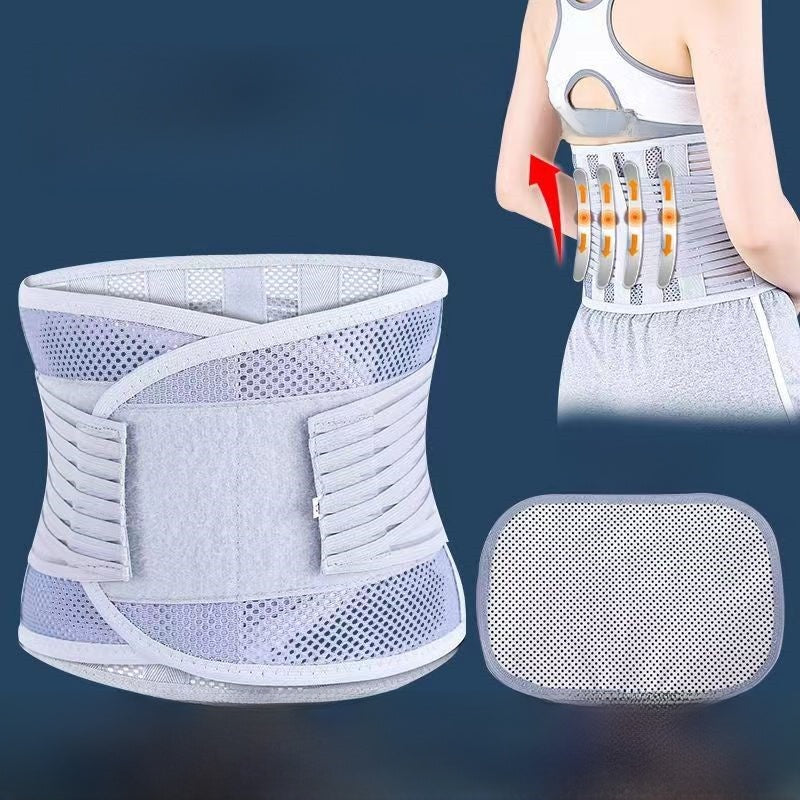 All-season breathable lumbar support belt (black mesh)
