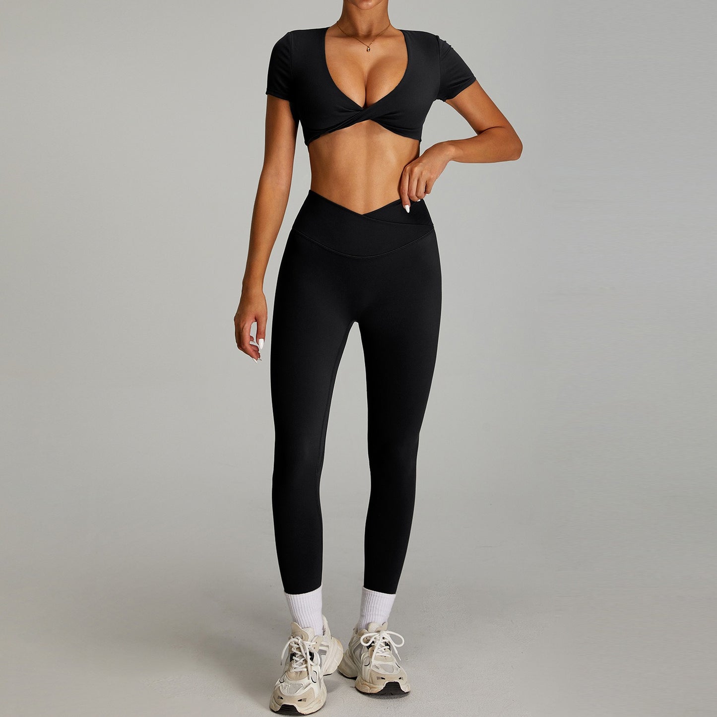 Cross high waist sports suit for women