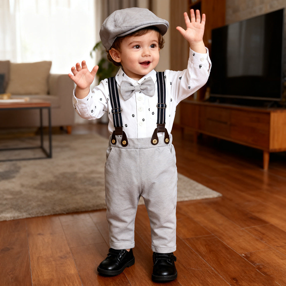 Conjoined bag flatwear overalls hats gentlemen's clothing