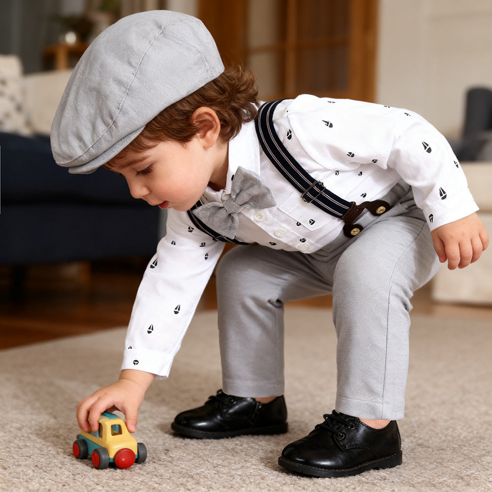 Conjoined bag flatwear overalls hats gentlemen's clothing