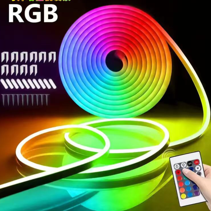 RGB Flexible Silicone Neon Light Strip with Remote Control