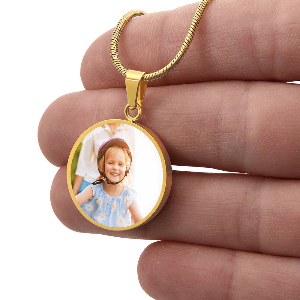 Frozen In Time Circle Photo Necklace