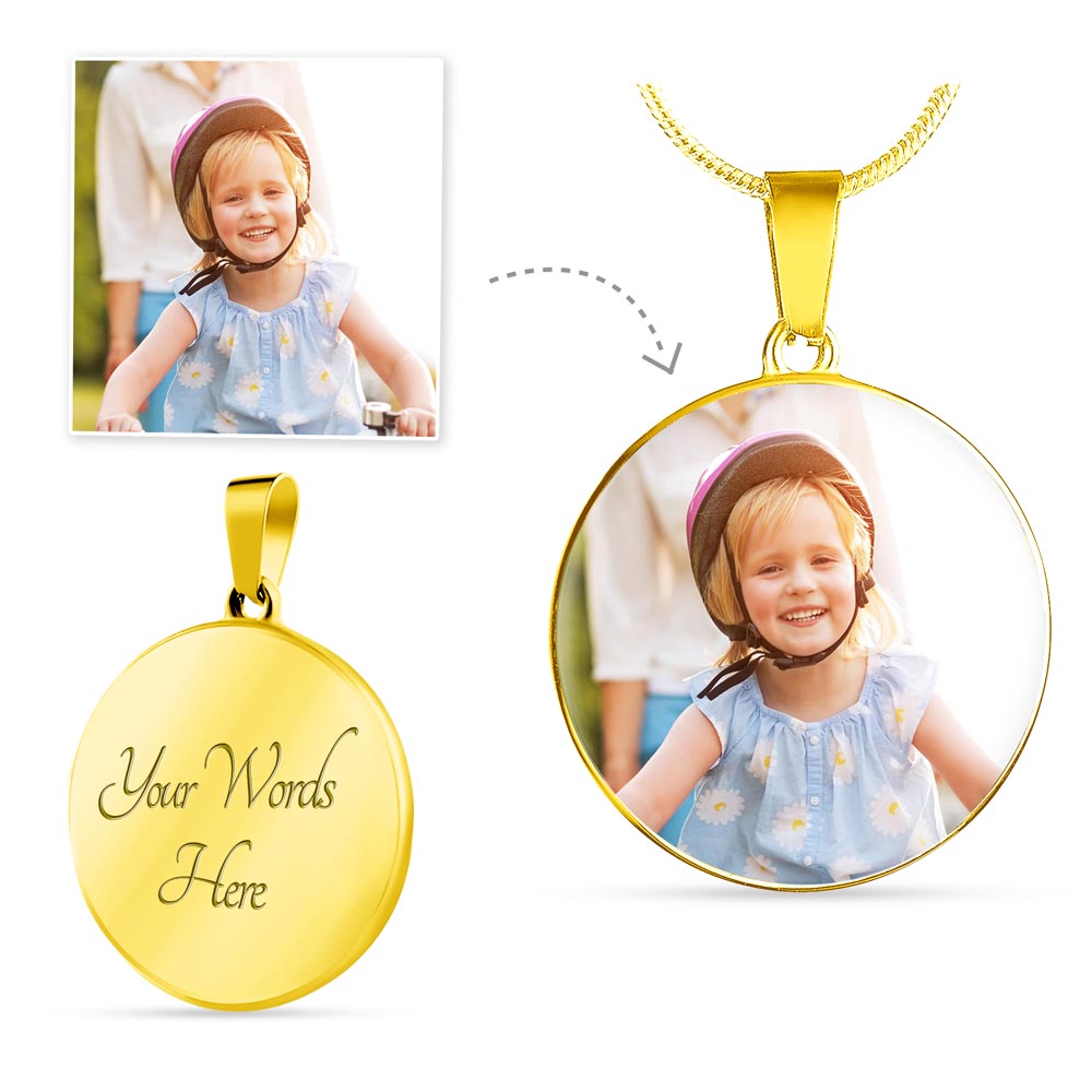 Frozen In Time Circle Photo Necklace